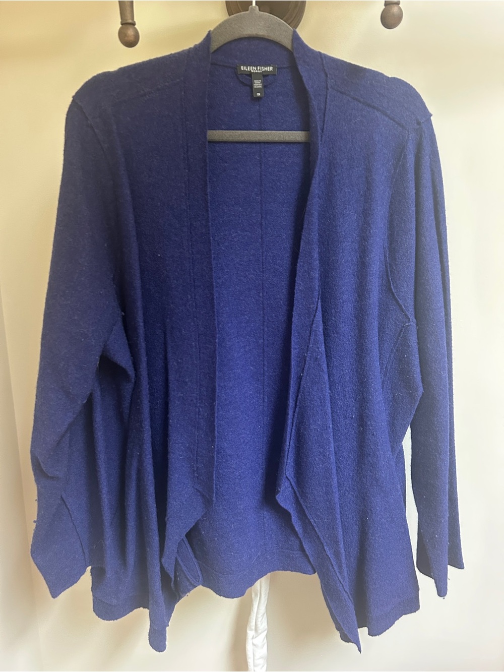 Eileen Fisher Open-Front Draped Cardigan - Navy